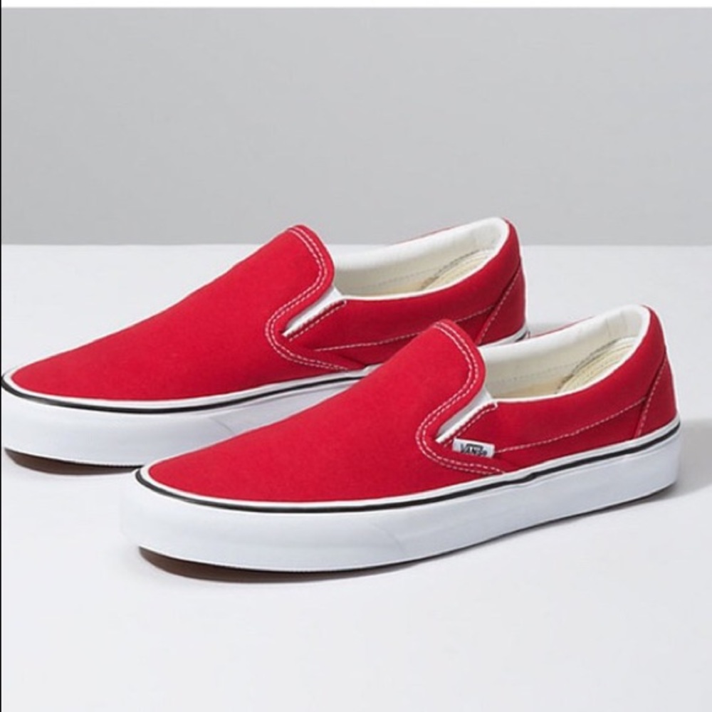 Red Slip On Vans